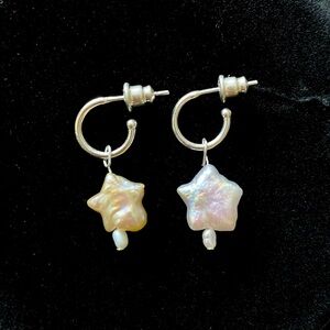 Handmade Freshwater Pearl Mini Hoop Earrings